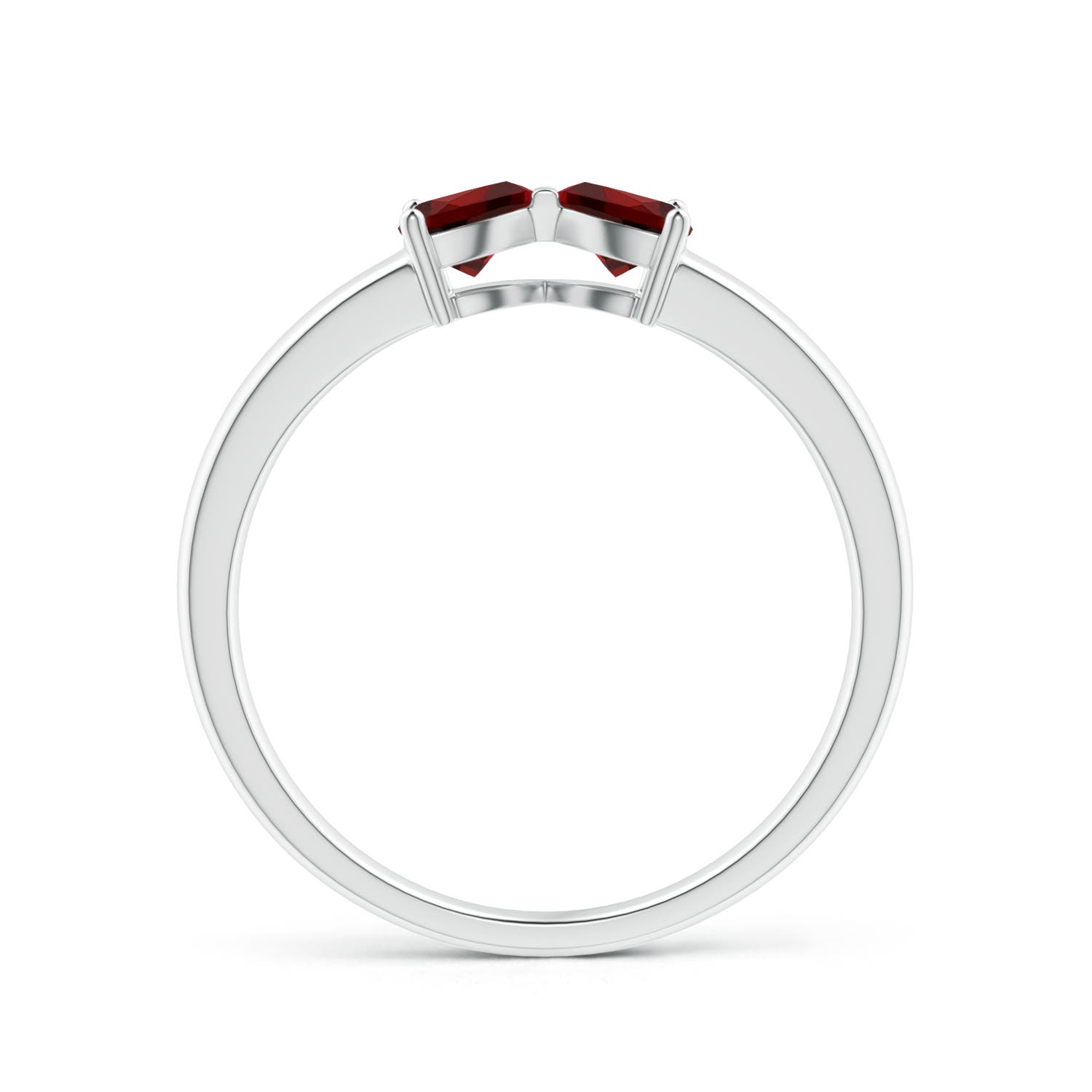 AAAA - Garnet / 0.5 CT / 14 KT White Gold