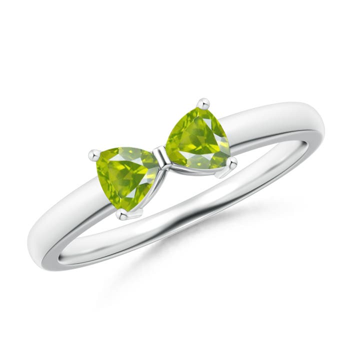 AA - Peridot / 0.4 CT / 14 KT White Gold