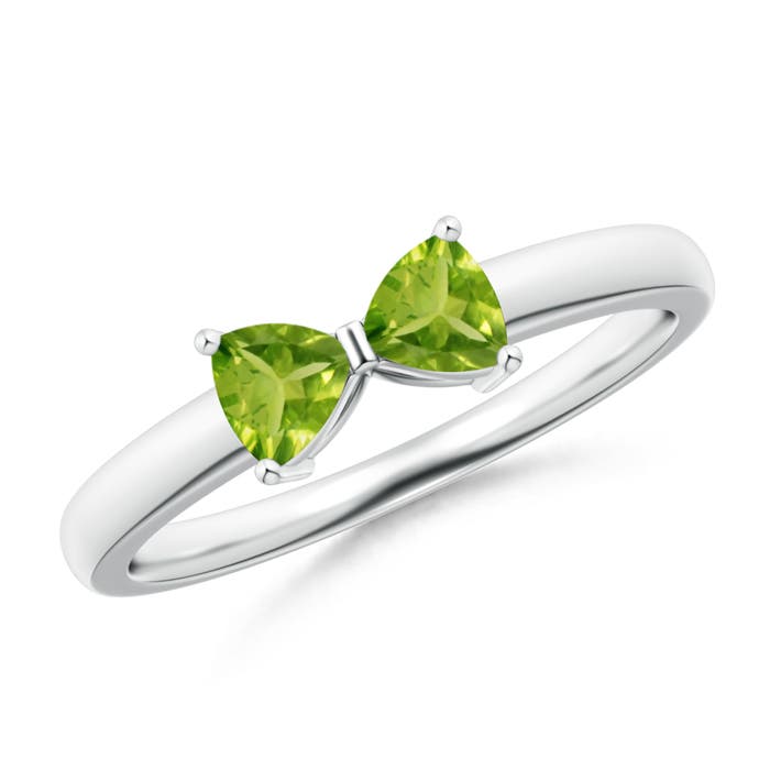 AAA - Peridot / 0.4 CT / 14 KT White Gold