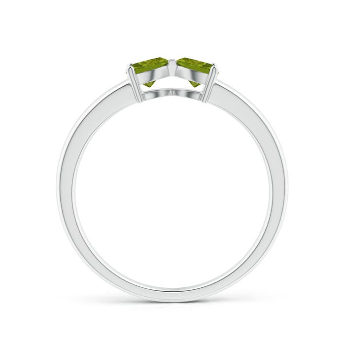 AAA - Peridot / 0.4 CT / 14 KT White Gold