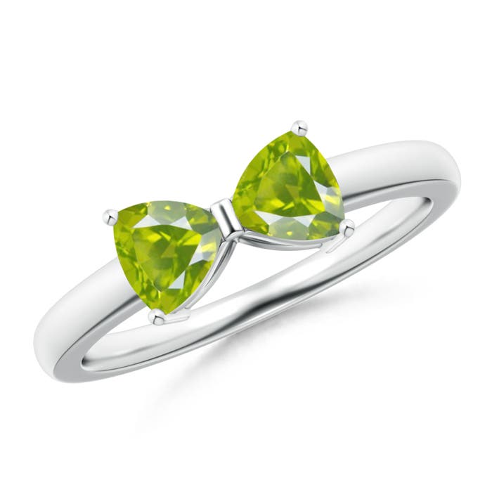 AA - Peridot / 1 CT / 14 KT White Gold