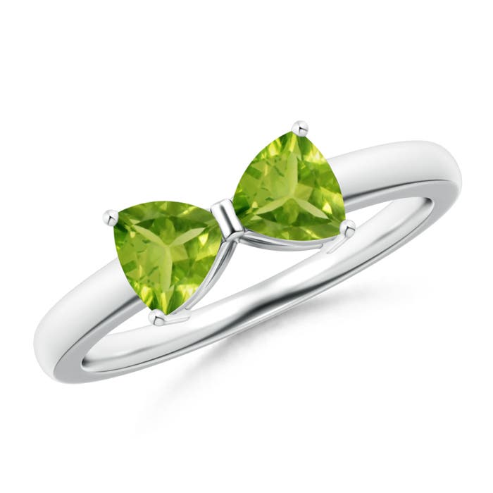 AAA - Peridot / 1 CT / 14 KT White Gold