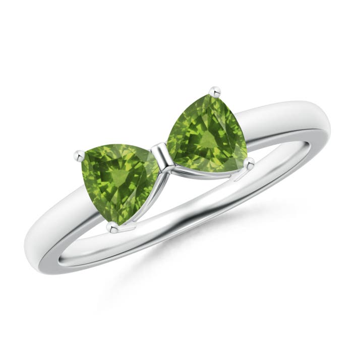 AAAA - Peridot / 1 CT / 14 KT White Gold