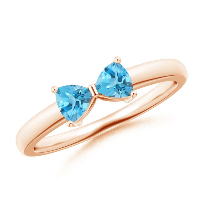 AAA - Swiss Blue Topaz / 0.58 CT / 14 KT Rose Gold