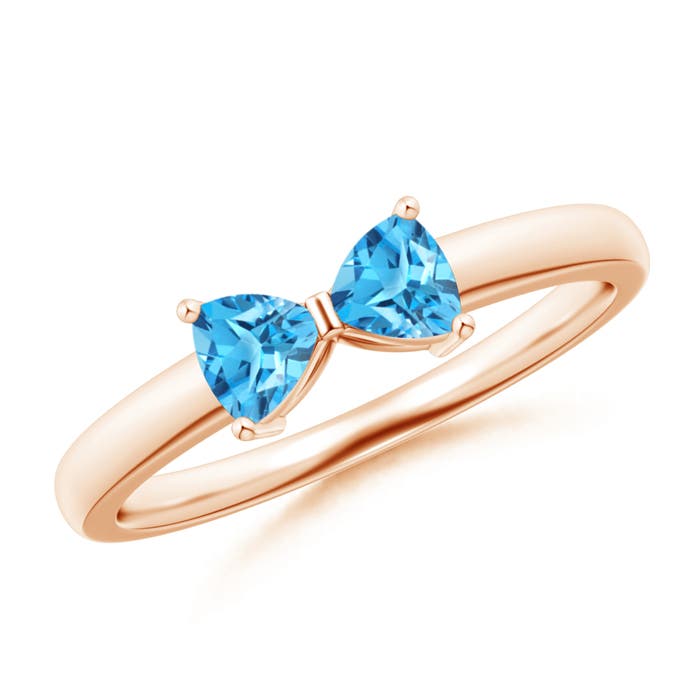 AAAA - Swiss Blue Topaz / 0.58 CT / 14 KT Rose Gold