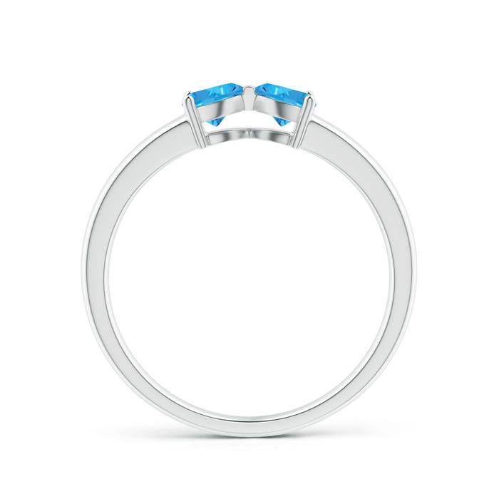 AAAA - Swiss Blue Topaz / 0.58 CT / 14 KT White Gold