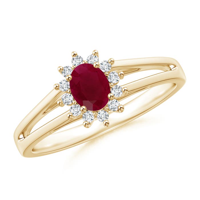 A - Ruby / 0.5 CT / 14 KT Yellow Gold