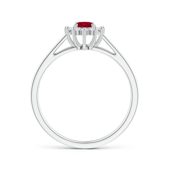 AA - Ruby / 0.5 CT / 14 KT White Gold