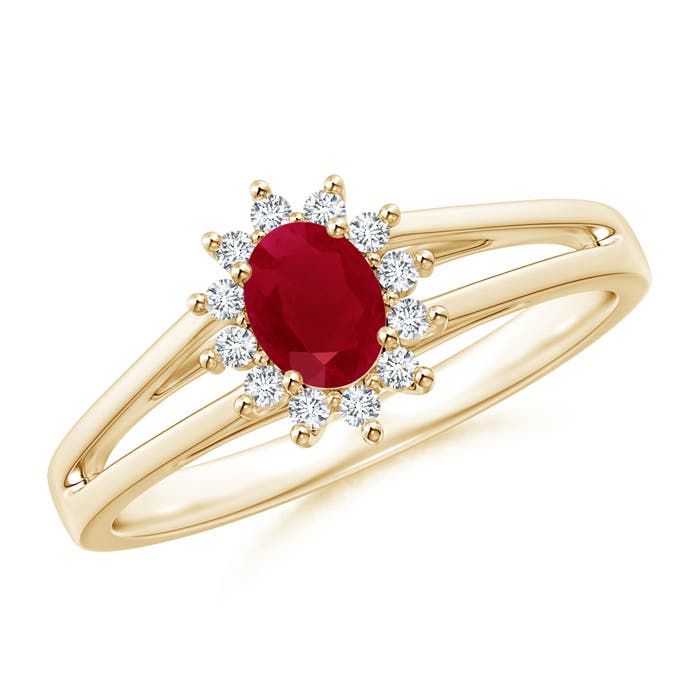 AA - Ruby / 0.5 CT / 14 KT Yellow Gold