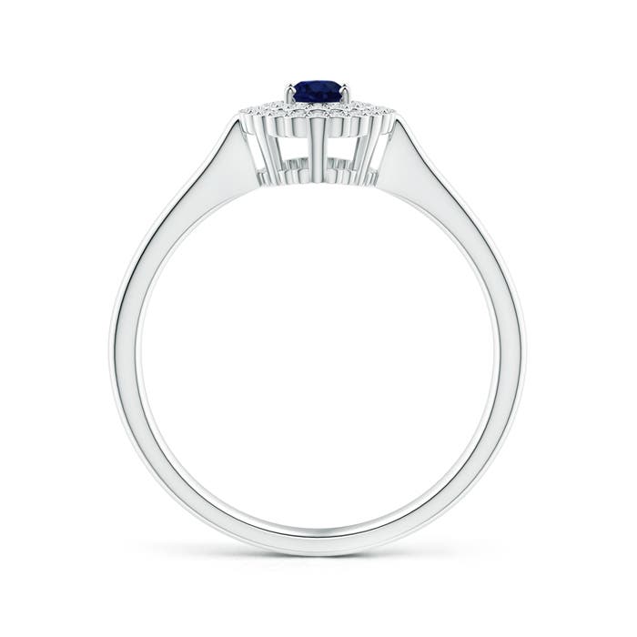 A - Blue Sapphire / 0.44 CT / 14 KT White Gold