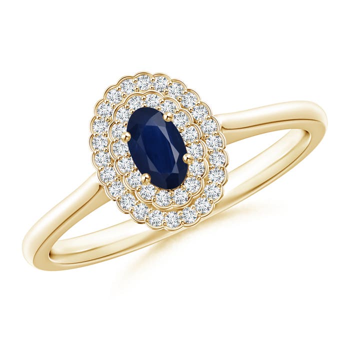 A - Blue Sapphire / 0.44 CT / 14 KT Yellow Gold