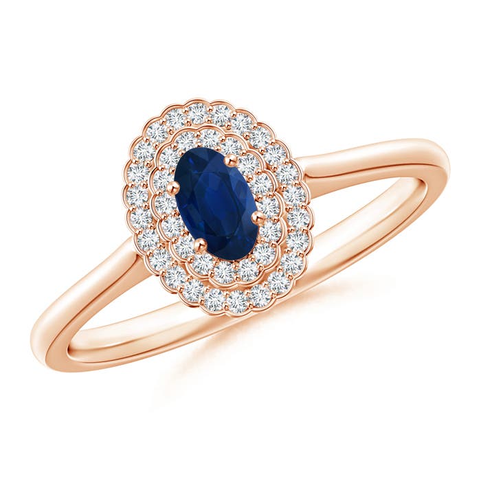 AA - Blue Sapphire / 0.44 CT / 14 KT Rose Gold