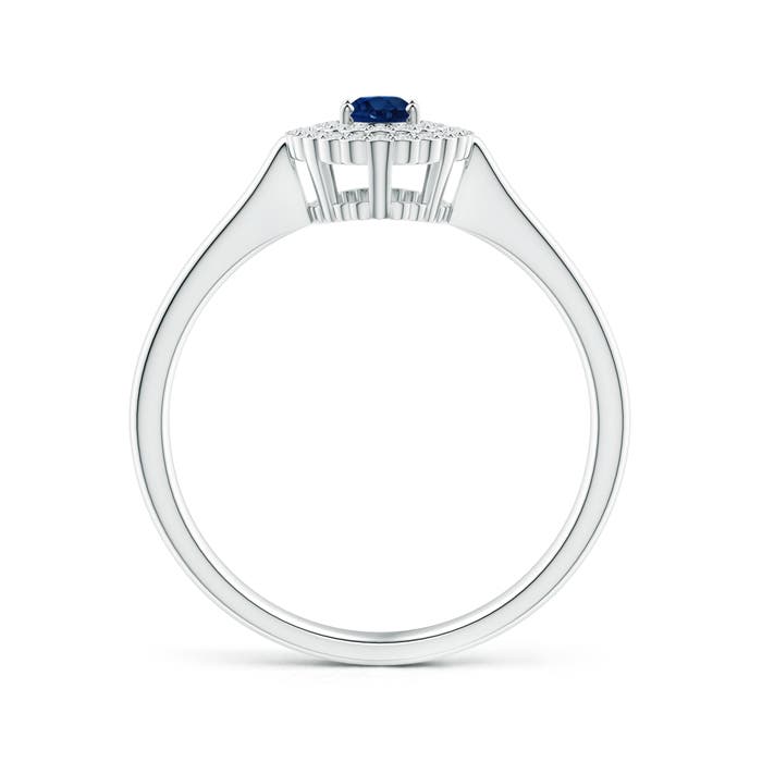 AA - Blue Sapphire / 0.44 CT / 14 KT White Gold