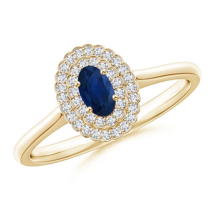 AA - Blue Sapphire / 0.44 CT / 14 KT Yellow Gold