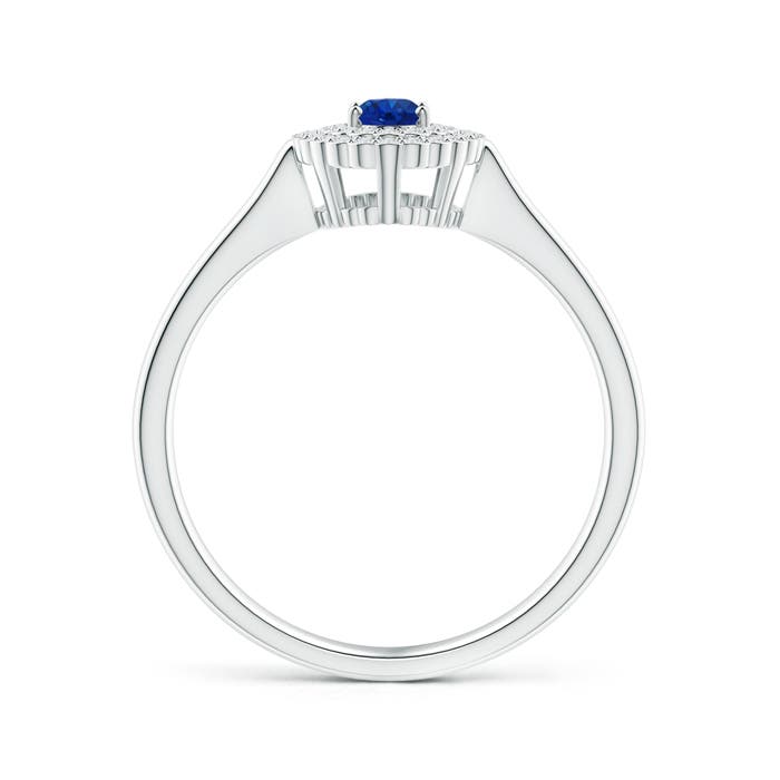 AAA - Blue Sapphire / 0.44 CT / 14 KT White Gold