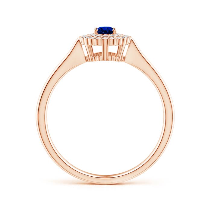 AAAA - Blue Sapphire / 0.44 CT / 14 KT Rose Gold