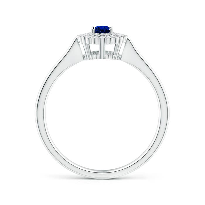 AAAA - Blue Sapphire / 0.44 CT / 14 KT White Gold