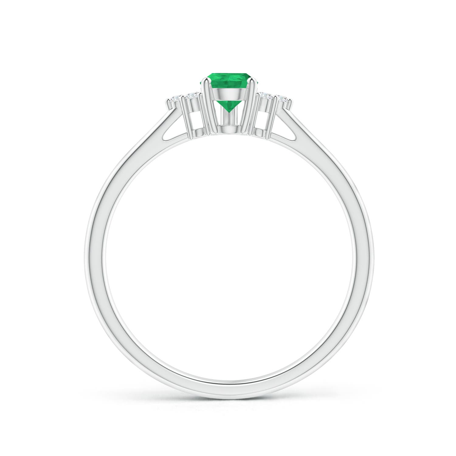 A - Emerald / 0.4 CT / 14 KT White Gold