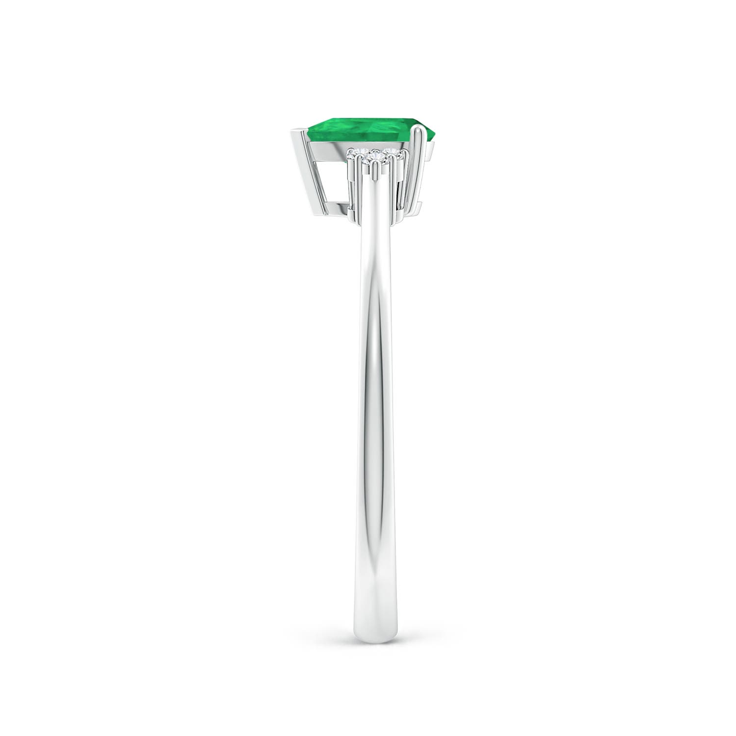 A - Emerald / 0.4 CT / 14 KT White Gold