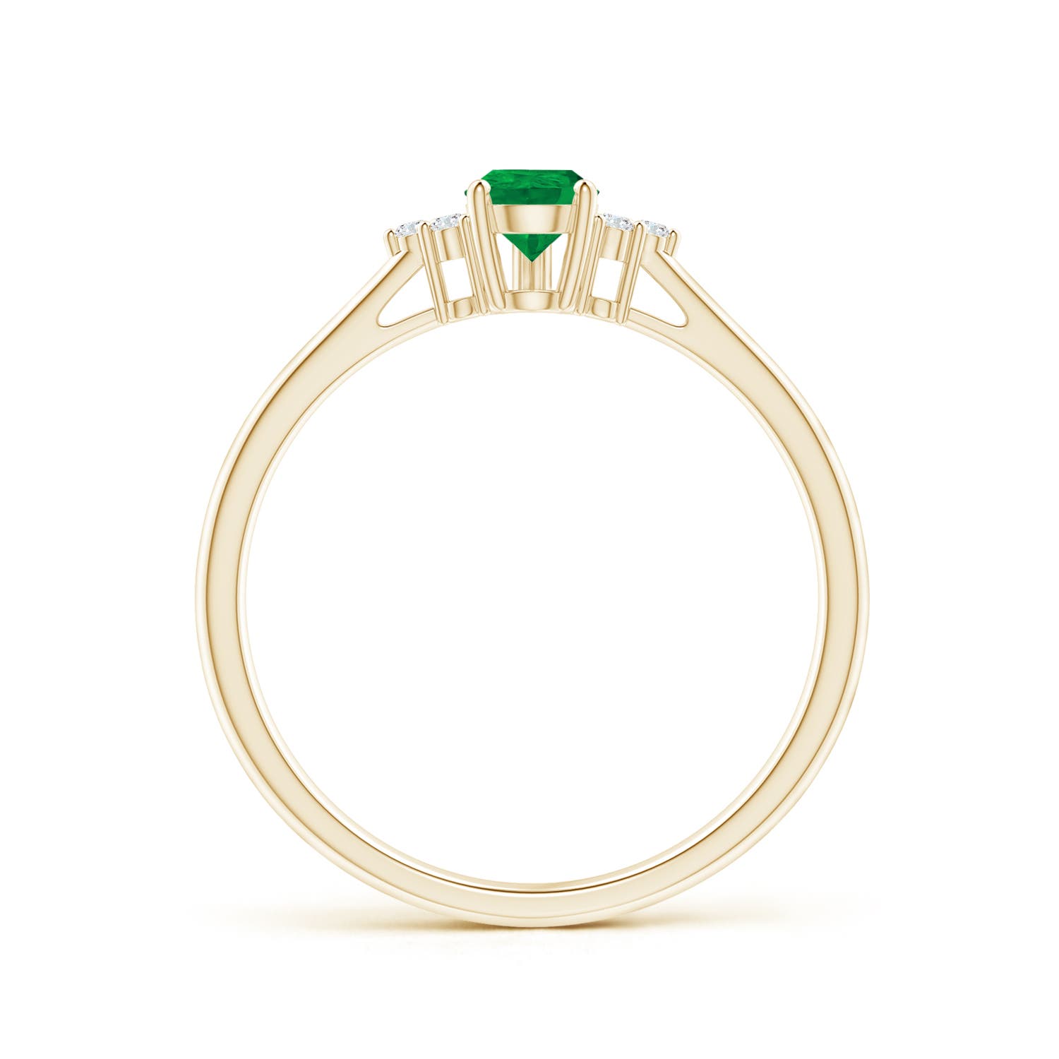 AA - Emerald / 0.4 CT / 14 KT Yellow Gold