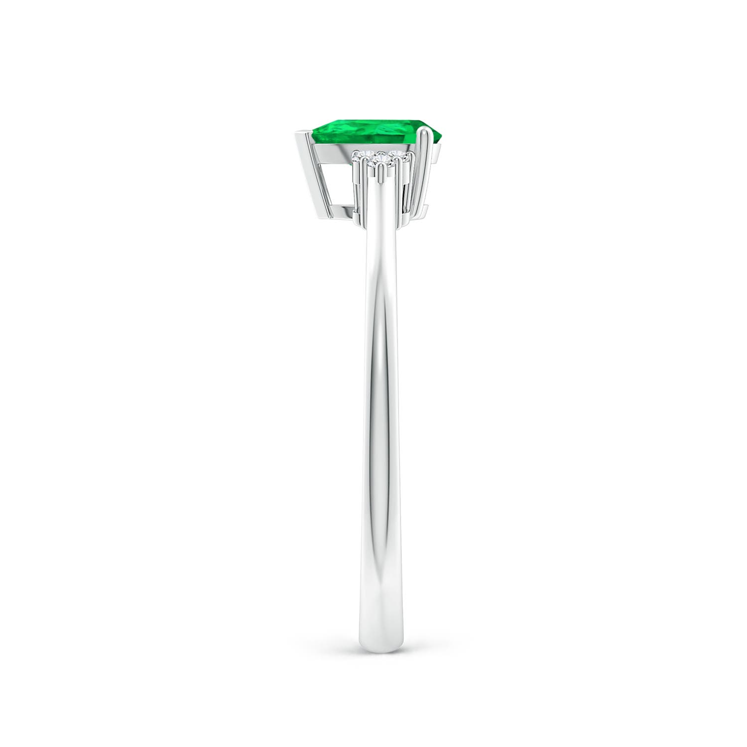 AAA - Emerald / 0.4 CT / 14 KT White Gold