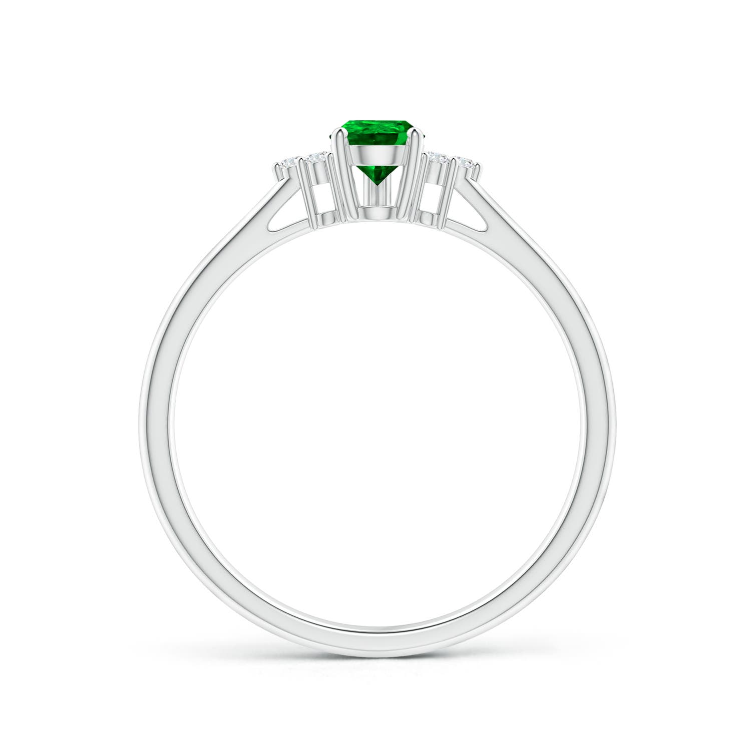 Premium - Lab-Grown Emerald / 0.4 CT / 14 KT White Gold