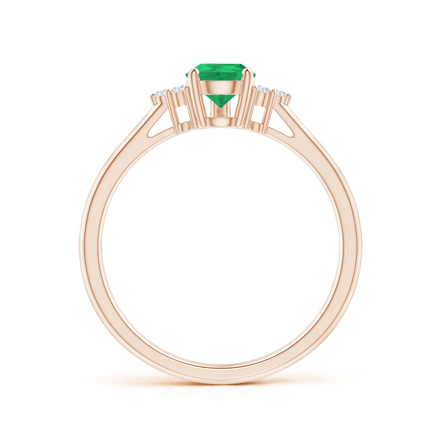 A - Emerald / 0.66 CT / 14 KT Rose Gold