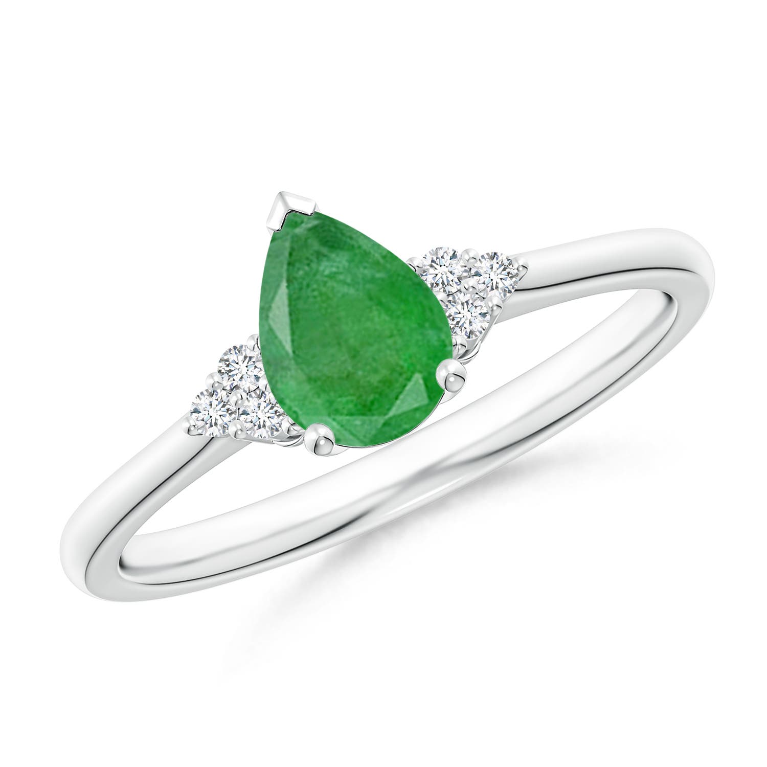 A - Emerald / 0.66 CT / 14 KT White Gold