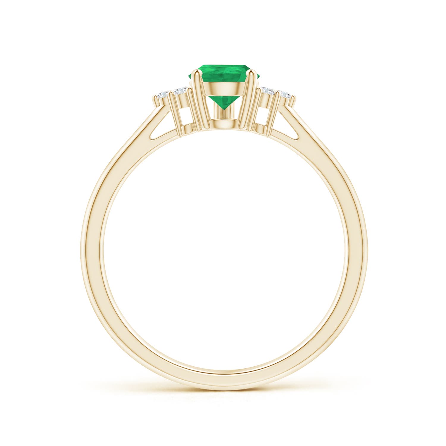 A - Emerald / 0.66 CT / 14 KT Yellow Gold