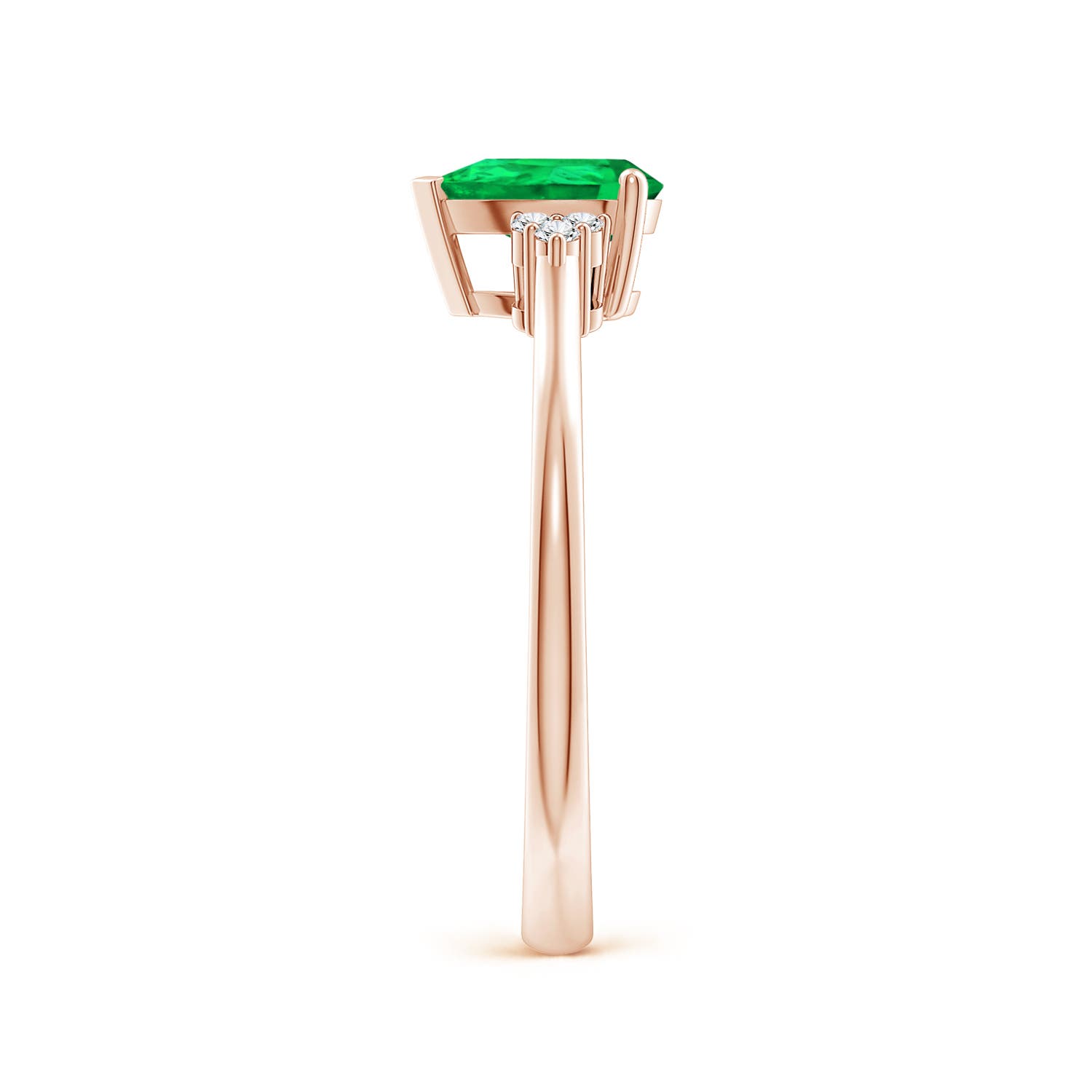 AAA - Emerald / 0.66 CT / 14 KT Rose Gold