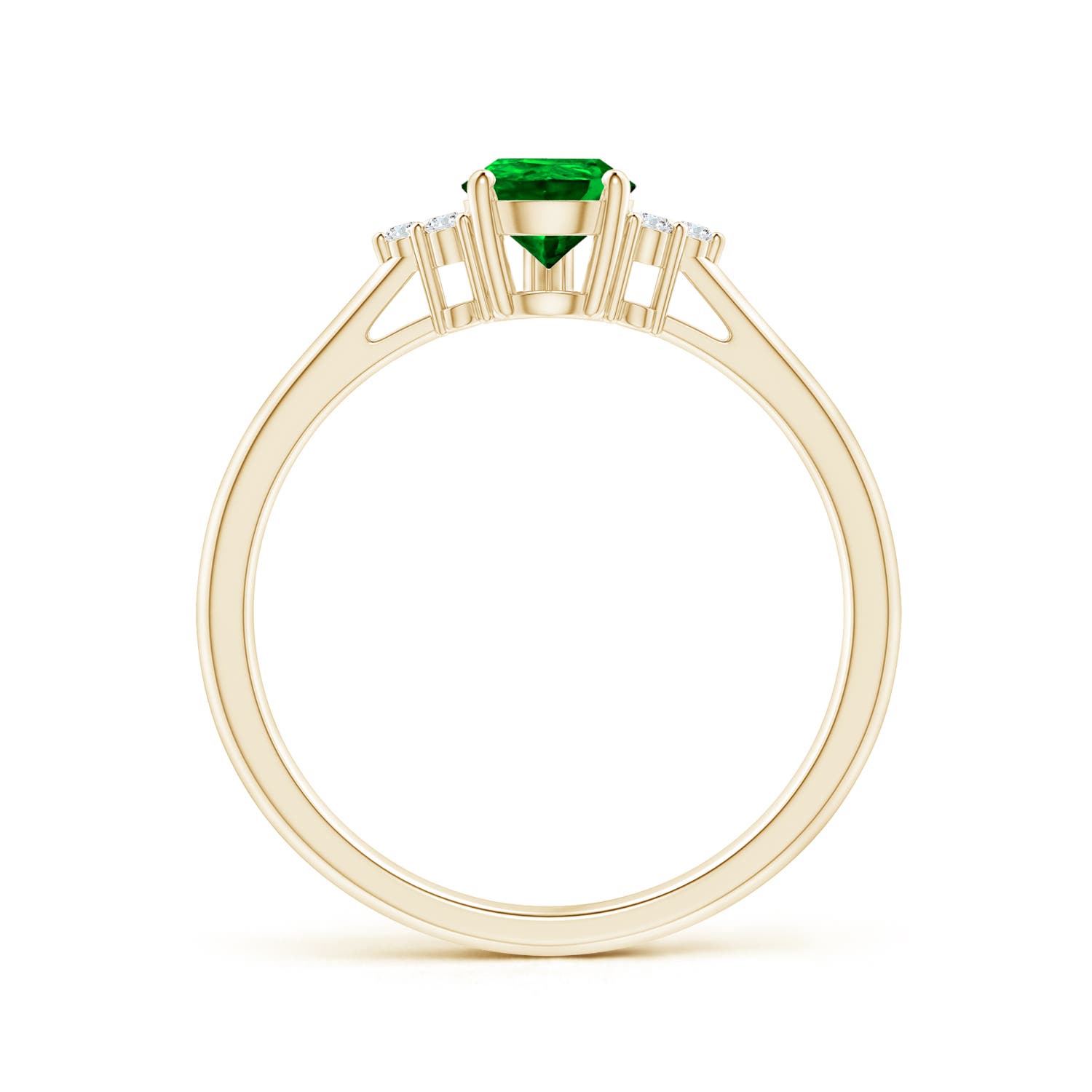 AAAA - Emerald / 0.66 CT / 14 KT Yellow Gold