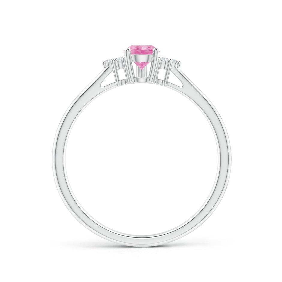 6x4mm A Pear Pink Sapphire Solitaire Ring with Trio Diamond Accents in P950 Platinum side-1