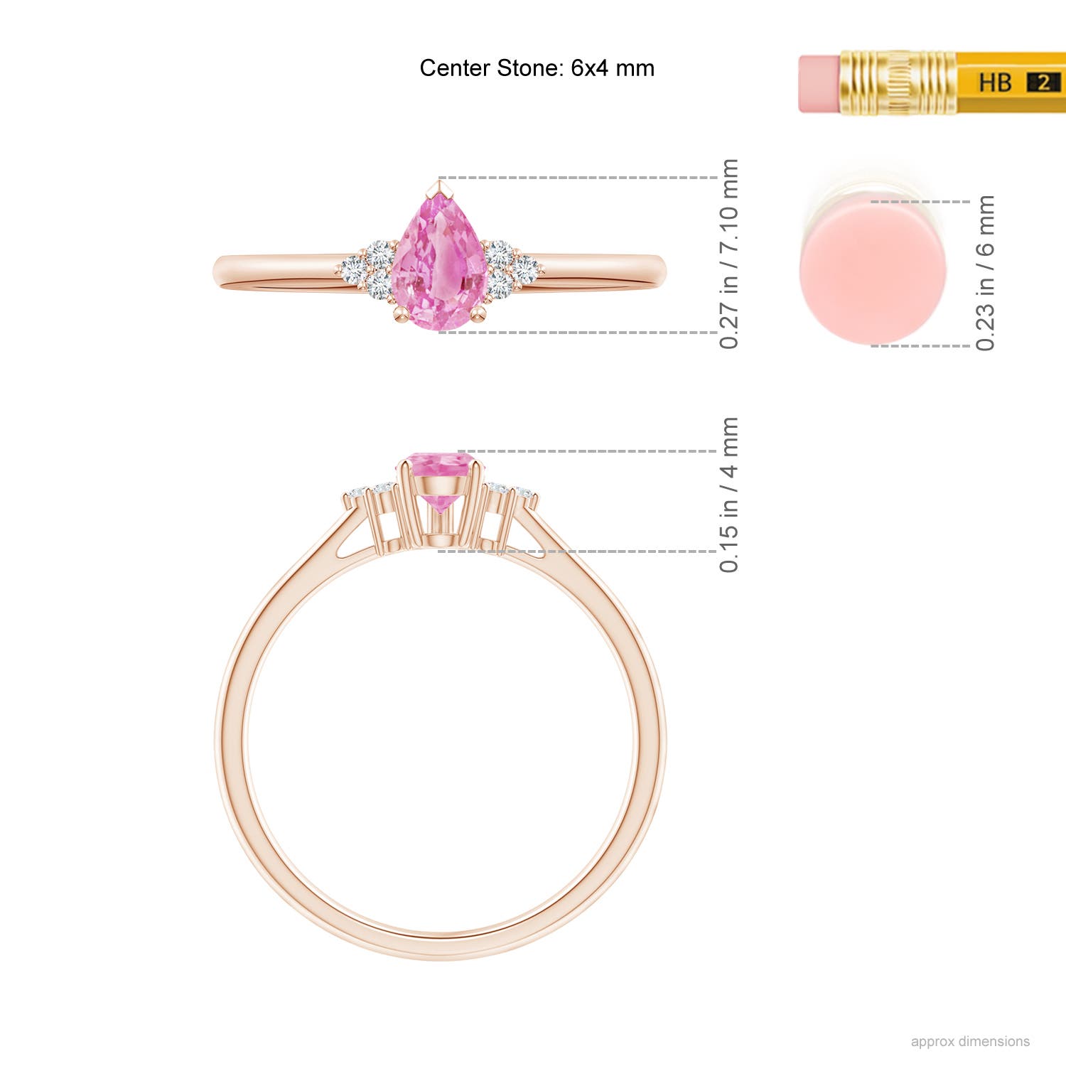 A - Pink Sapphire / 0.5 CT / 14 KT Rose Gold