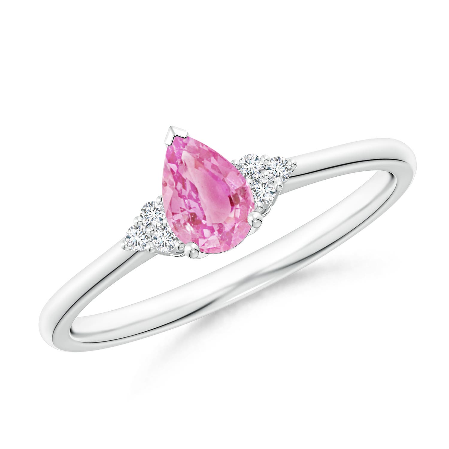 A - Pink Sapphire / 0.5 CT / 14 KT White Gold