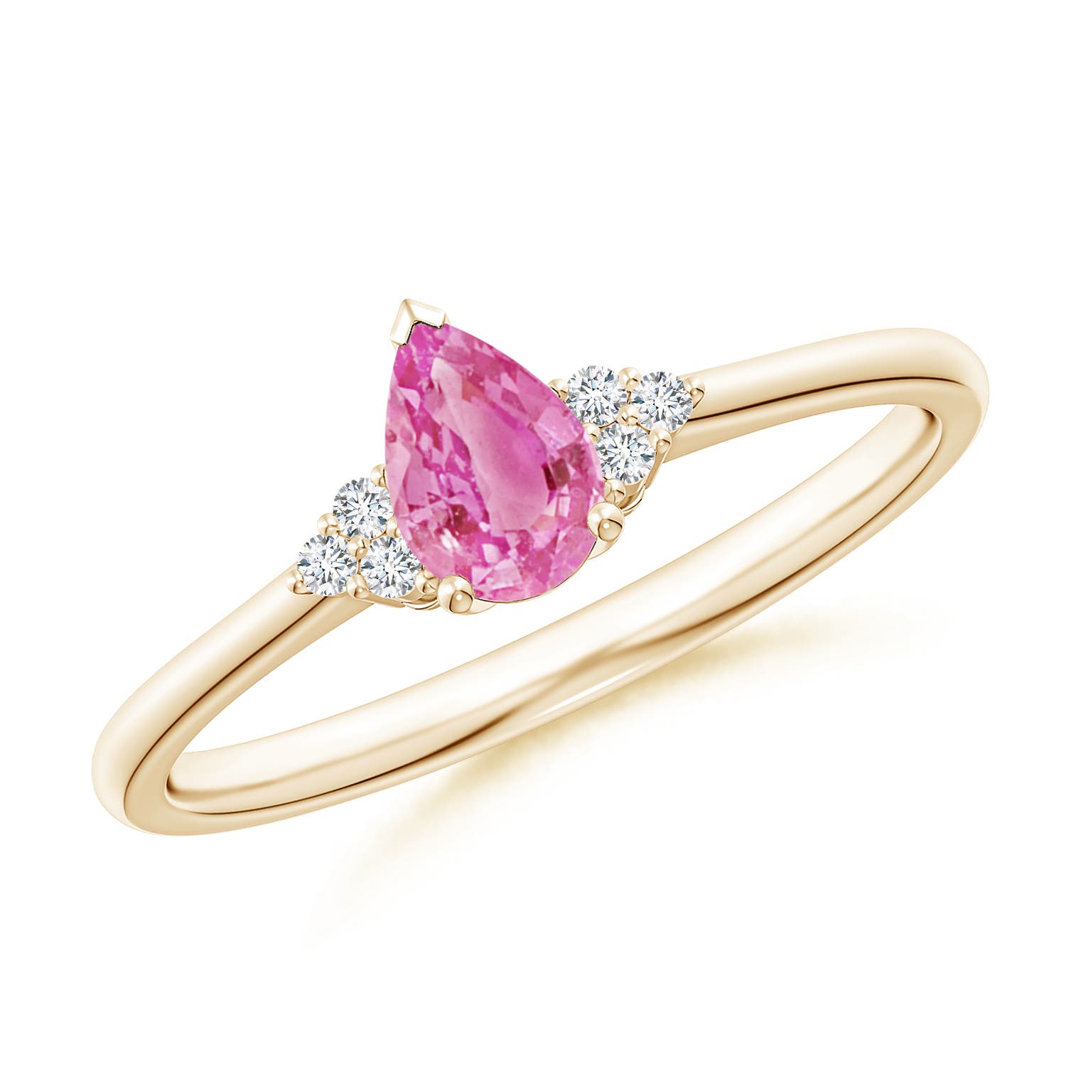 AA - Pink Sapphire / 0.5 CT / 14 KT Yellow Gold