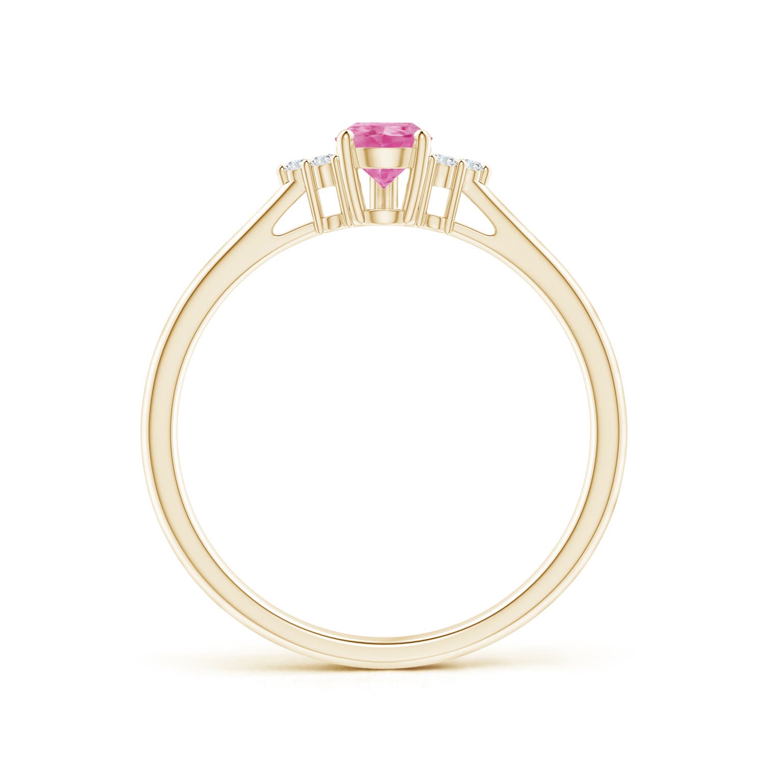 AA - Pink Sapphire / 0.5 CT / 14 KT Yellow Gold