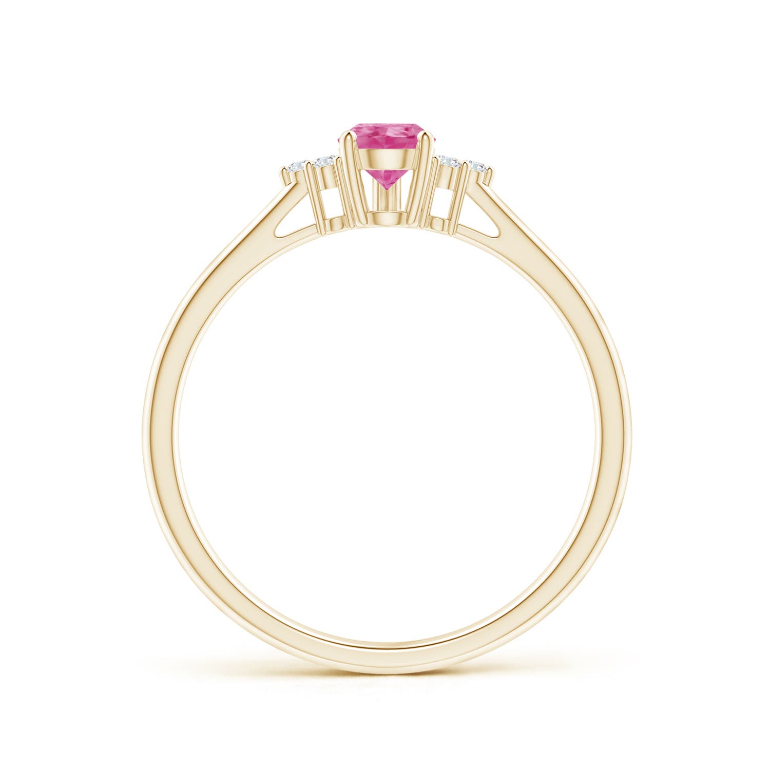 AAA - Pink Sapphire / 0.5 CT / 14 KT Yellow Gold