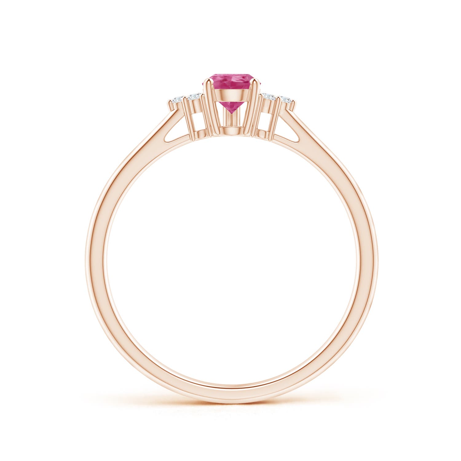 AAAA - Pink Sapphire / 0.5 CT / 14 KT Rose Gold