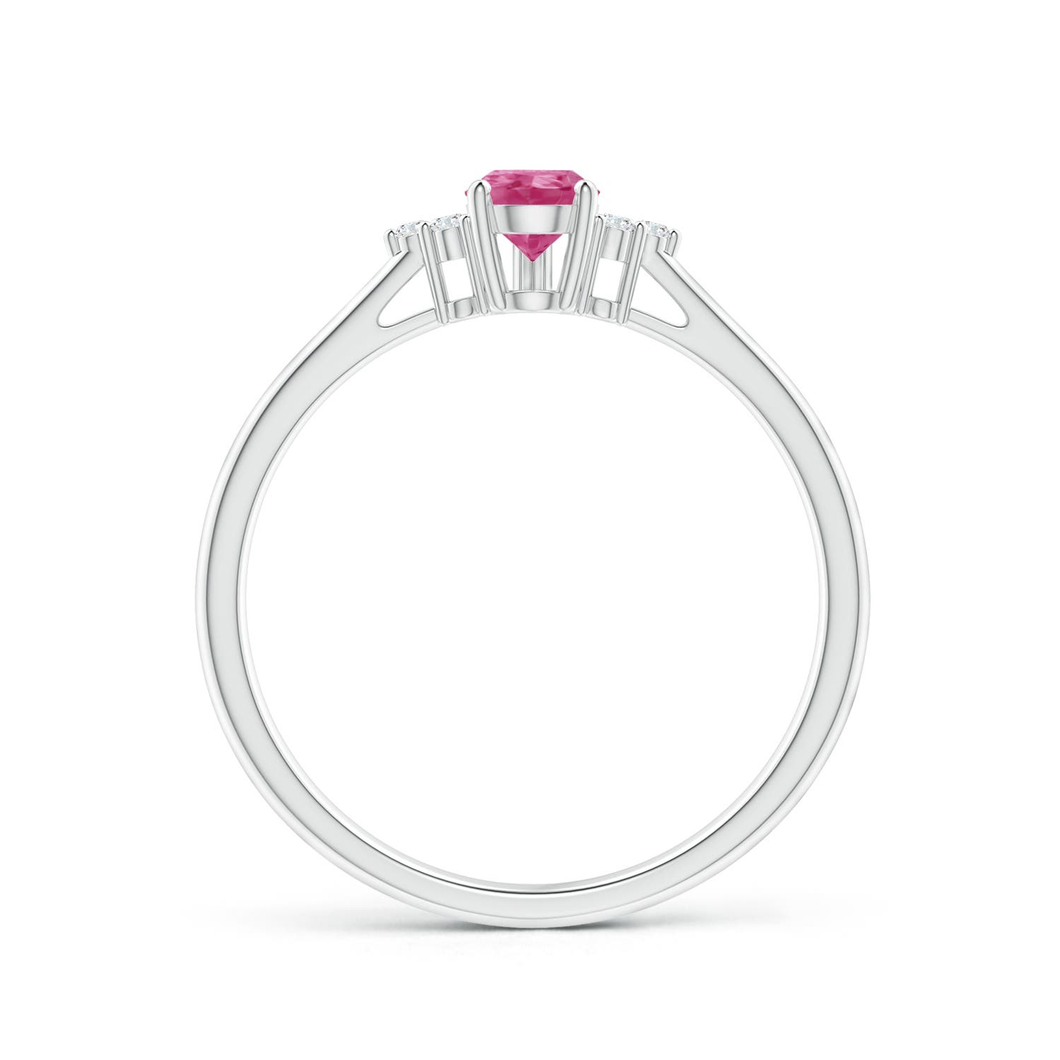 AAAA - Pink Sapphire / 0.5 CT / 14 KT White Gold