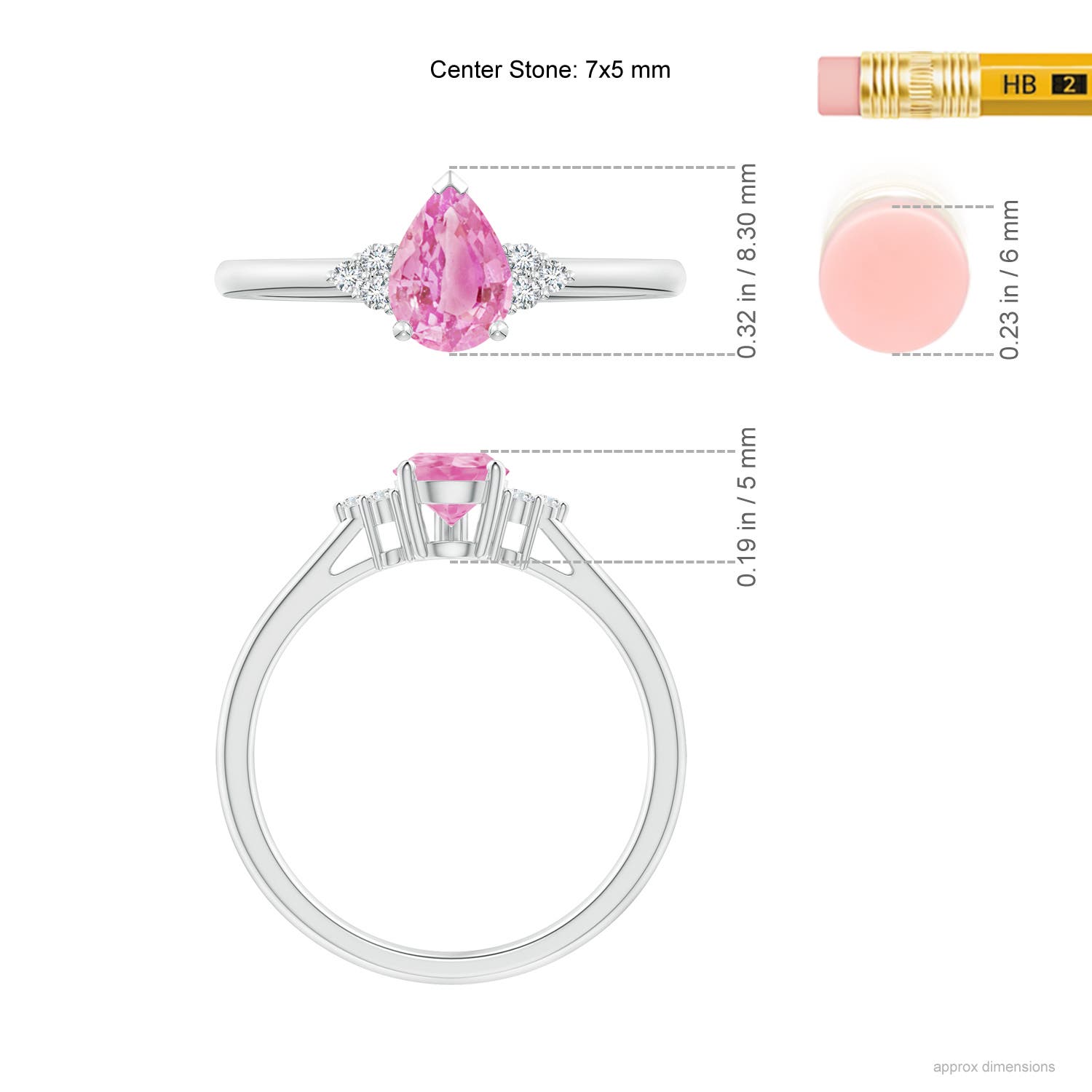 A - Pink Sapphire / 0.81 CT / 14 KT White Gold