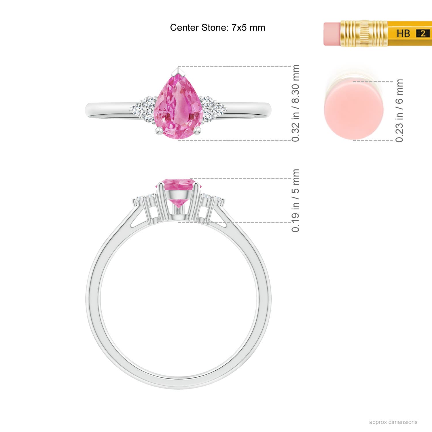 AA - Pink Sapphire / 0.81 CT / 14 KT White Gold