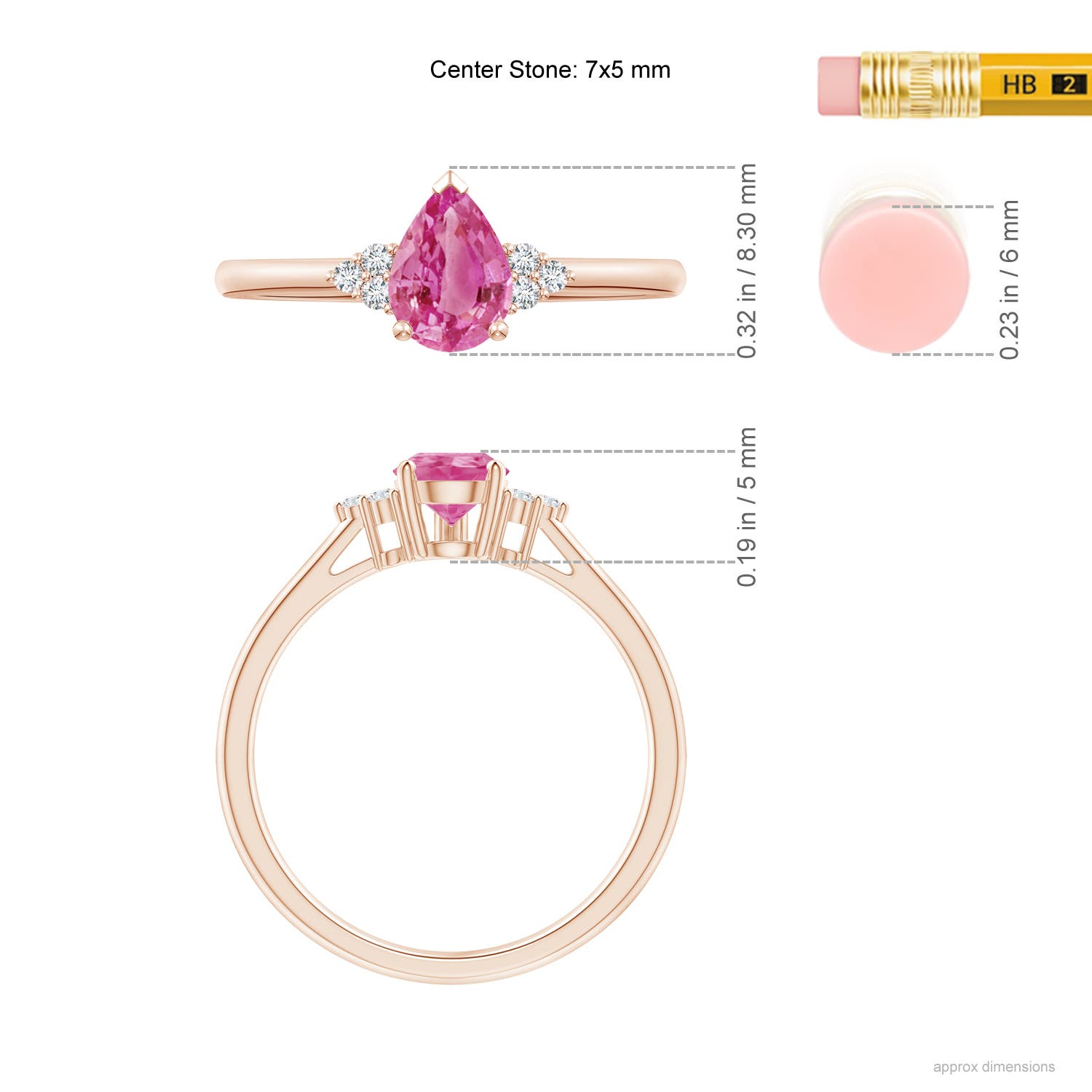 AAA - Pink Sapphire / 0.81 CT / 14 KT Rose Gold