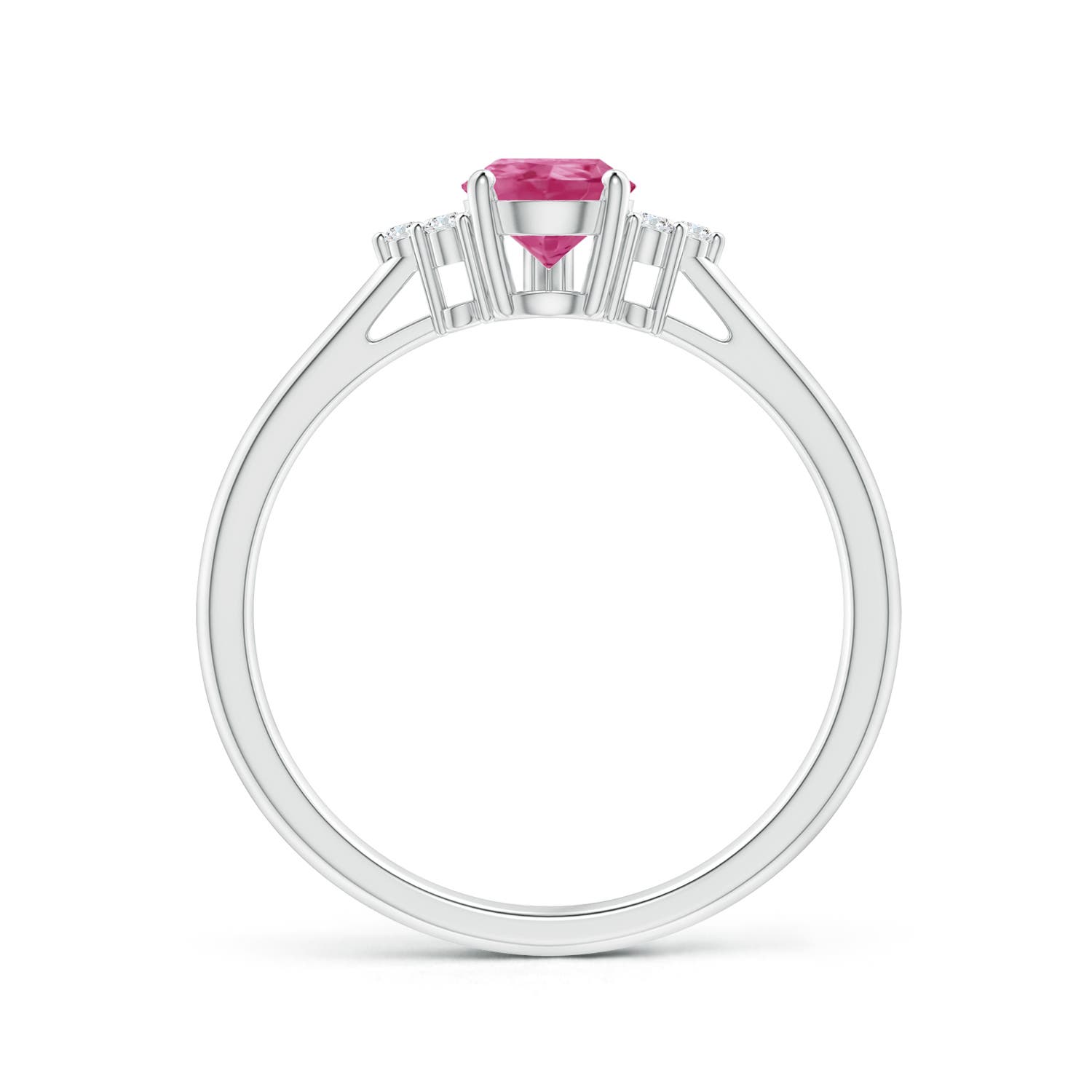 AAAA - Pink Sapphire / 0.81 CT / 14 KT White Gold