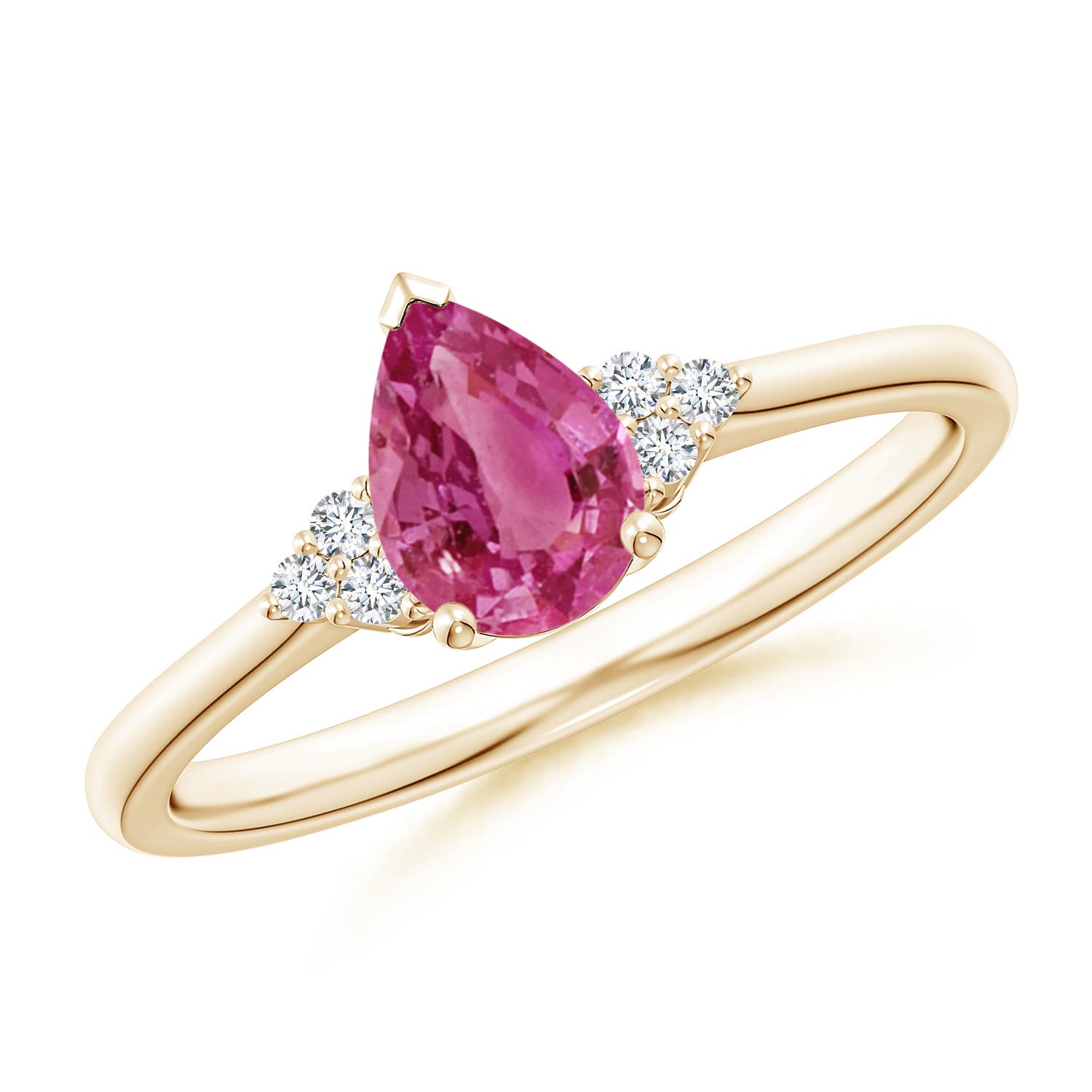 AAAA - Pink Sapphire / 0.81 CT / 14 KT Yellow Gold