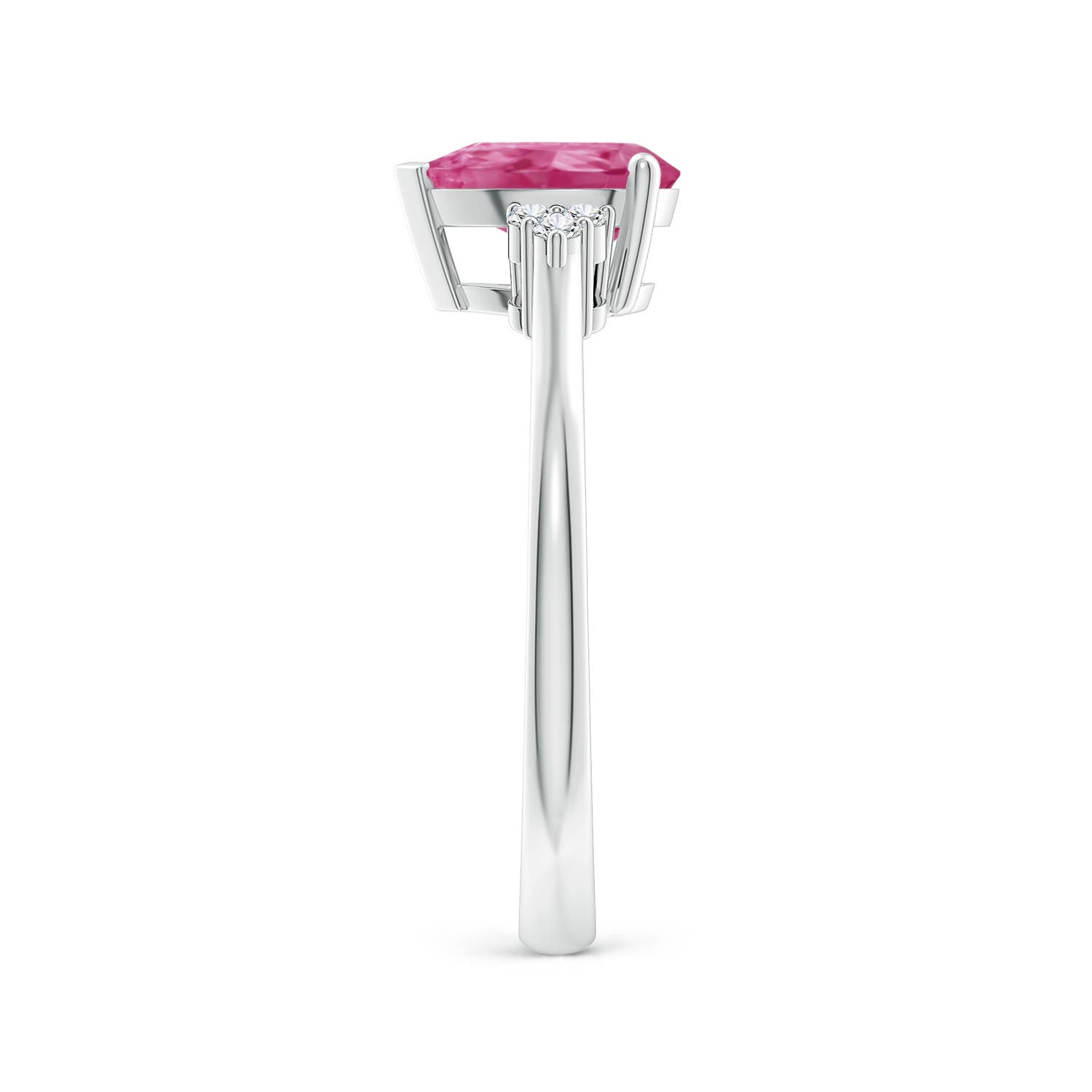 AAAA - Pink Sapphire / 1.32 CT / 14 KT White Gold