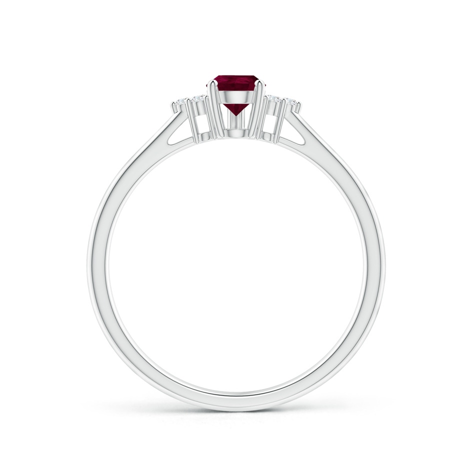 6x4mm A Pear Ruby Solitaire Ring with Trio Diamond Accents in P950 Platinum side-1