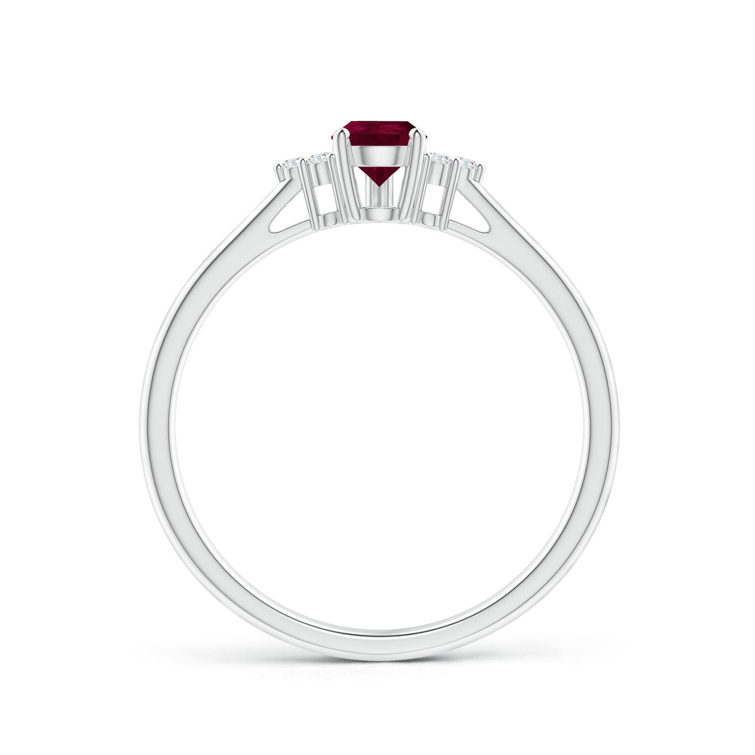 A - Ruby / 0.45 CT / 14 KT White Gold