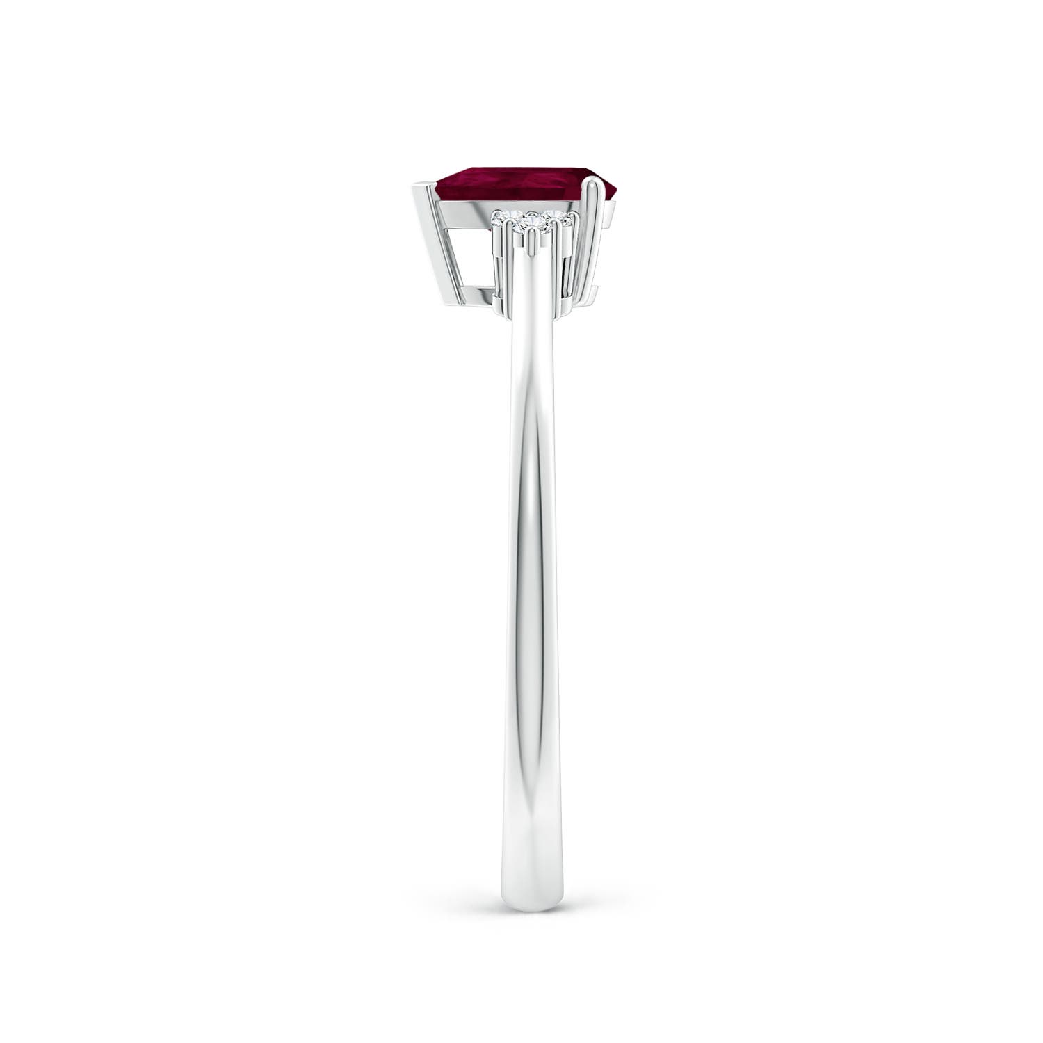 A - Ruby / 0.45 CT / 14 KT White Gold