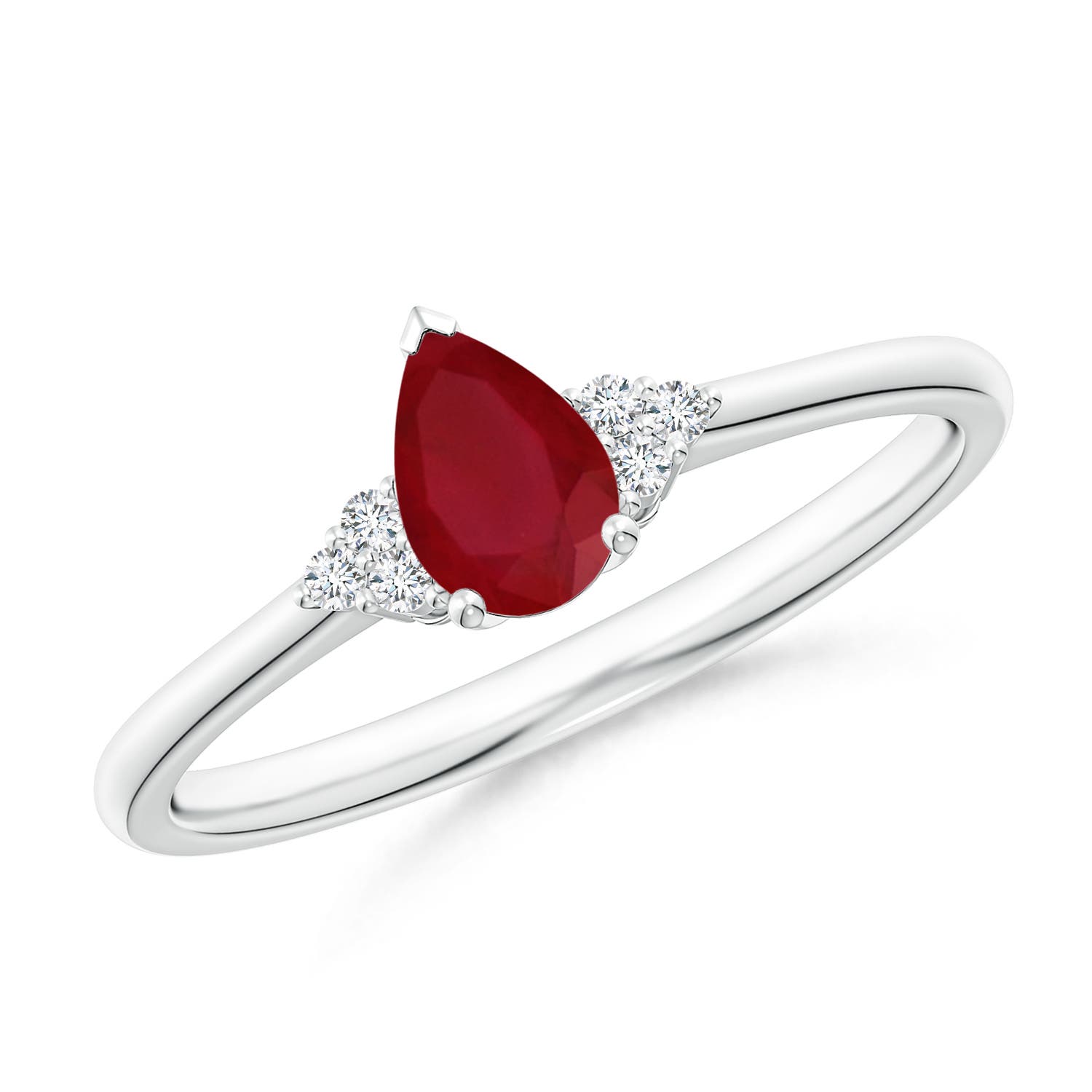 AA - Ruby / 0.45 CT / 14 KT White Gold