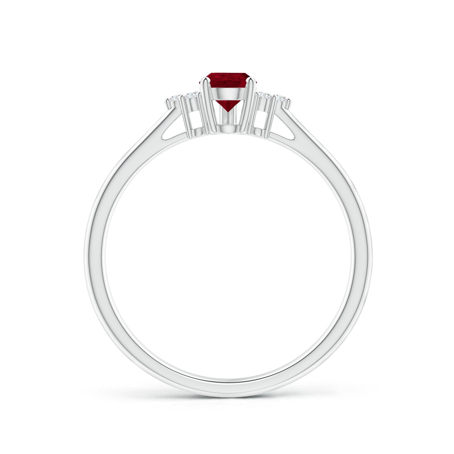 AA - Ruby / 0.45 CT / 14 KT White Gold